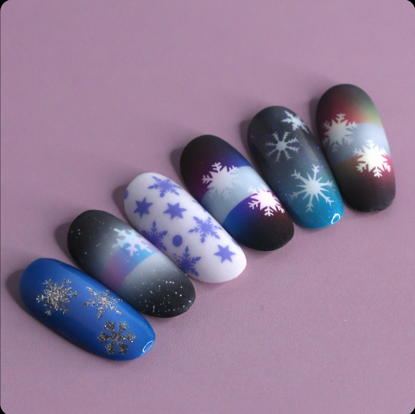 OneAir Stencils For Nail Airbrushing 30 Snowflakes XL