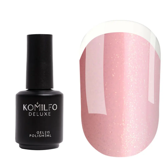 Komilfo KC Glitter Rubber French Base KC001 (Light Pink With Gold Microglitter) 15 ml